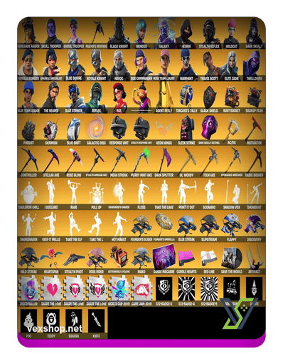 شراء حساب فورت نايت $S | 576 Skins + OG Ghoul + OG Rene + OG Skull + OG Raiders + Bk + Wonder + Ikonik + Galaxy + Stealth reflex + Wildcat [وصول كامل]