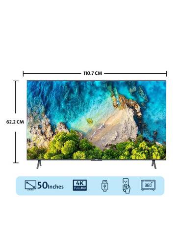 كي إم سي شاشة تلفزيون سمارت 50 بوصة فائق الدقة فور كي 4K - أندرويد 14 - 2 ريموت كنترول  - ( FREE AIR REMOTE)  - 1.5GB + 8G -  KMC55US24