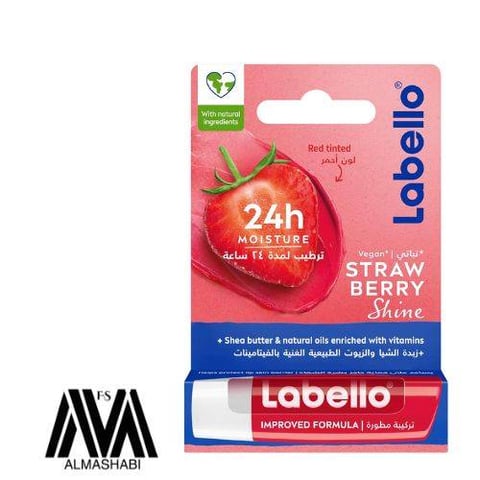 Labello Lip Care Lip Balm, Strawberry Shine, 4.8 g
