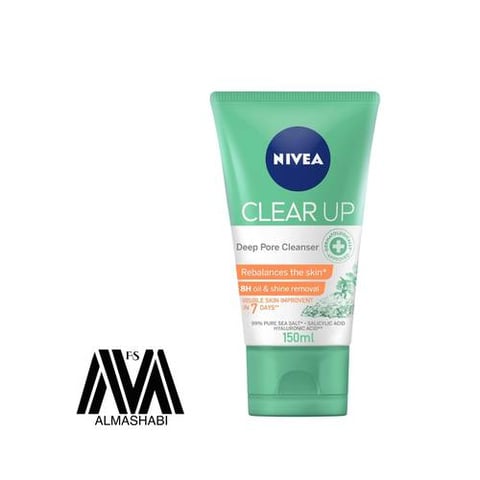 Nivea Clear Up Facial Wash for Deep Pore Cleansing with Sea Salt 150 ml