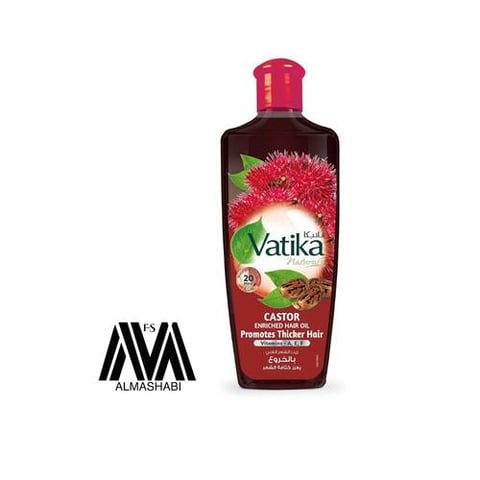 Vatika Natural Hair Oil Enriched with Castor Enhances Hair Density 300 ml