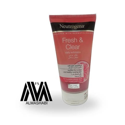 Neutrogena Fresh & Clear Facial Scrub 150ml with Pink Grapefruit and Vitamin C