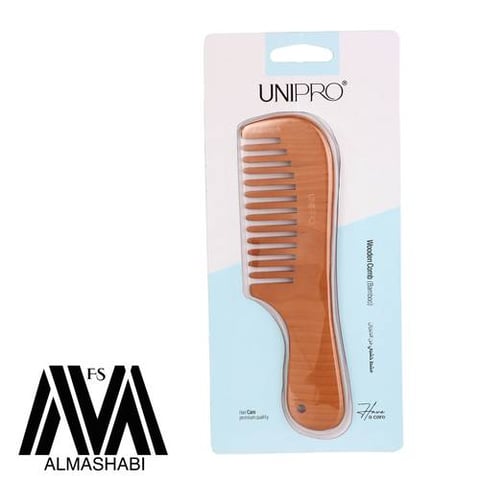 UNIPRO Wooden Combs with 5 cm Handle and Wide Teeth