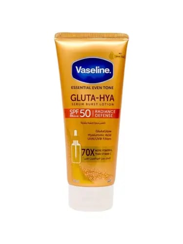 لوشن جلوتا هيا معزز بالسيروم مع عامل حماية من اشعة الشمس SPF50 من فازلين - 180 مل