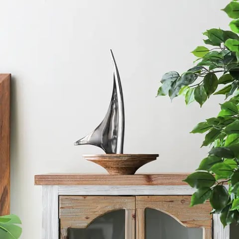 Large Wood Metal Sailboat Decor