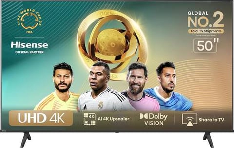 تلفزيون من هايسنس بشاشة ٥٠ بوصة، بدقة 4K UHD، موديل 50A6N، بتقنية إل إي دي