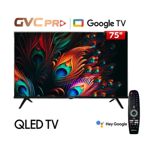 كيو لد GOOGLE TV شاشة جي في سي برو 75 بوصة