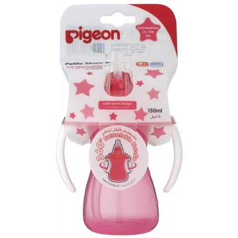 PIGEON-PETIT STRAW BTL (PINK) 150ML