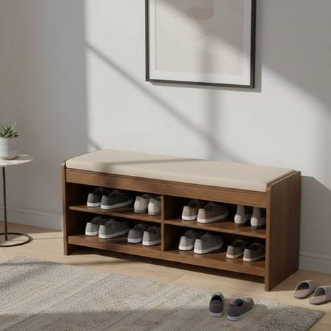 Open Shoe Bench with Cushion Multi Color