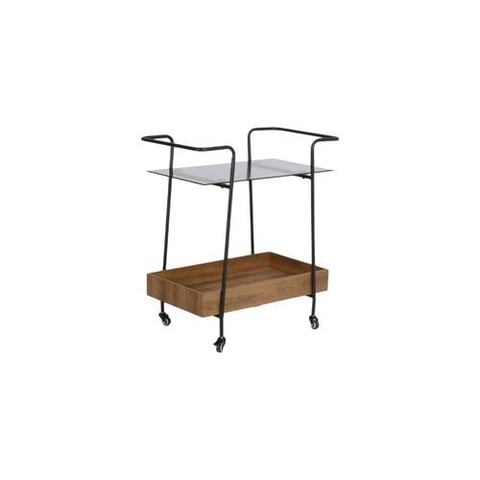 Refined Multi-Color Serving Cart with Glass Top