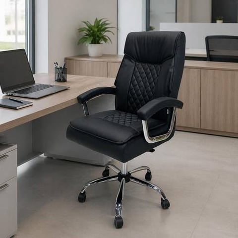 Swivel Office Chair with Diamond Stitching – Multi Colors