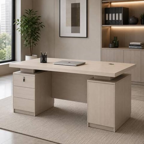 Lorina 140 cm Office Desk with Side Storage