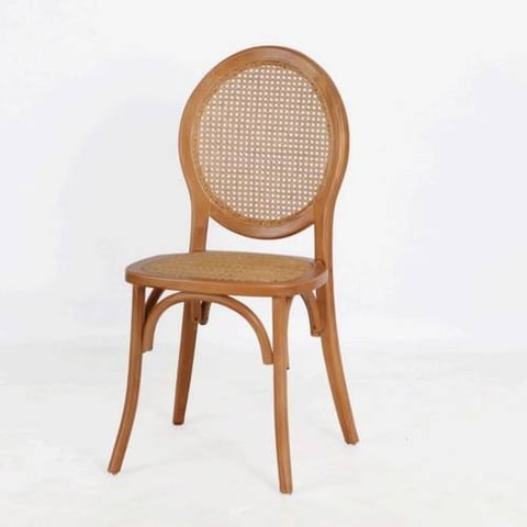 Classic Wooden Rattan Round Chair