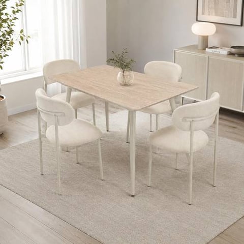 Refined Multi-Color Rectangular Dining Set with 4 Chairs