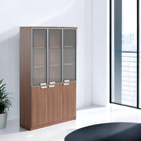  دولاب مكتبى خشبى بنى  40×120×200سم