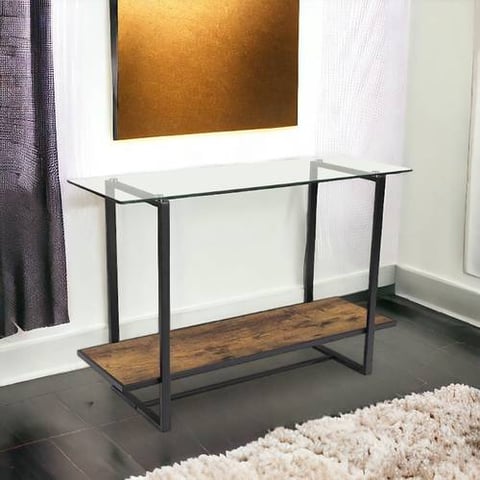  كونسول  استقبال زجاج خشب  76x120x40سم