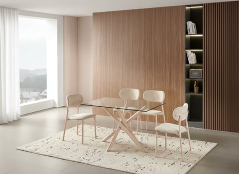 طاولات طعام مستطيل 4كراسي بتصميم عصري