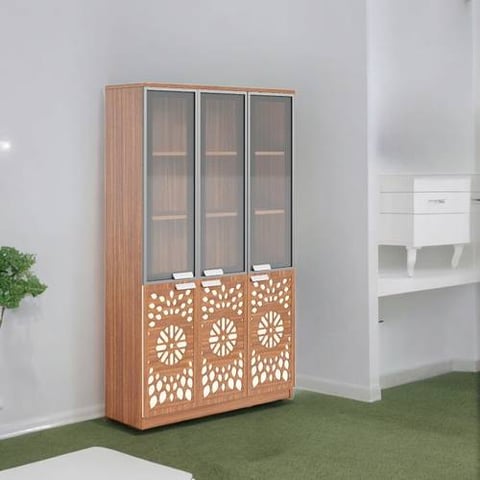  دولاب مكتبى خشبى بنى  40×120×200سم