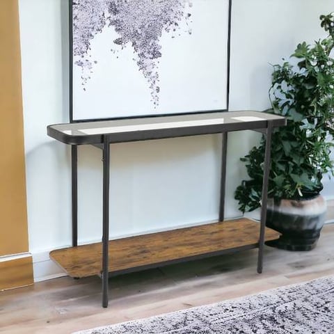   كونسول  استقبال زجاج خشب  76x120x40سم