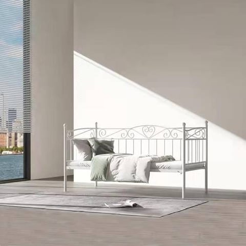 هيكل سرير نهاري حديد أبيض 200X90سم