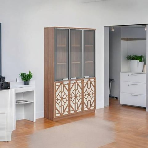 دولاب مكتبى خشبى بنى  40×120×200سم
