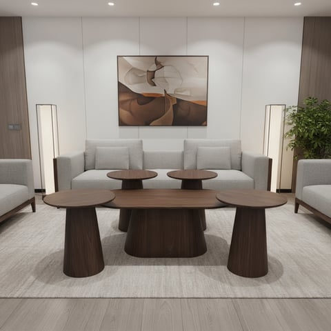طقم طاولات خشب 5 قطع