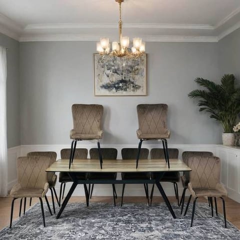  طاولة طعام خشب 10  كراسي