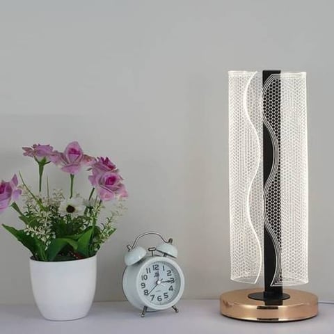 مصباح طاولة معدني اسود LED
