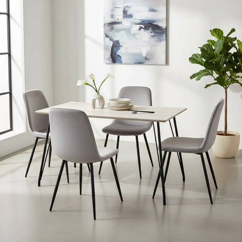 طاولة طعام 4 كراسي خشب بتصميم أنيق مقاس 77×70×120
