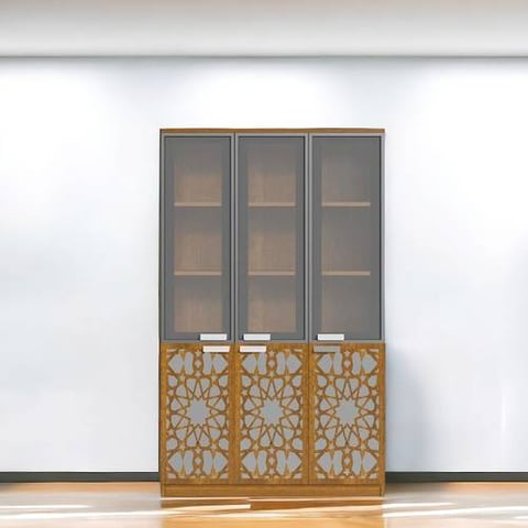   دولاب مكتبى خشبى بنى  40×120×200سم
