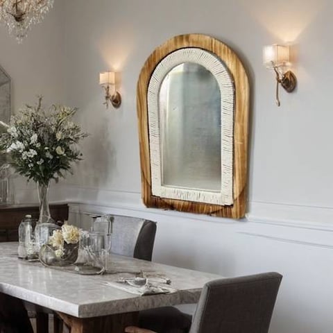 مرايا حواف خشب مقاس 50*110 سم