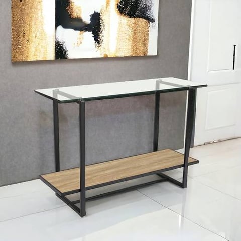  كونسول  استقبال زجاج خشب  76x120x40سم