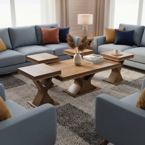طقم طاولات خشب تصميم حديث