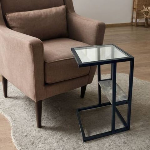 طاولة خدمة زجاج مفرد مقاس 35×35 سم
