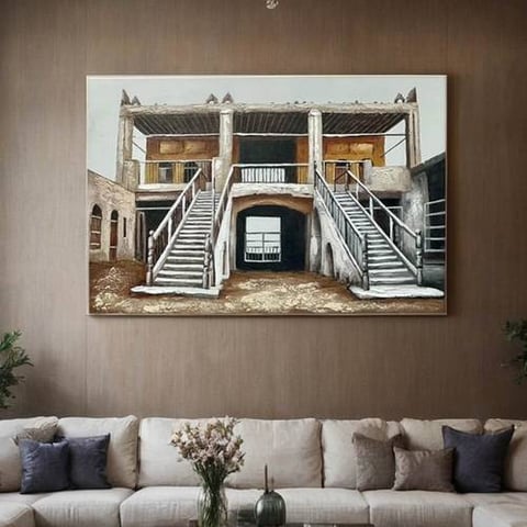 لوحه جدارية متعددة الألوان مقاس 60×90 سم
