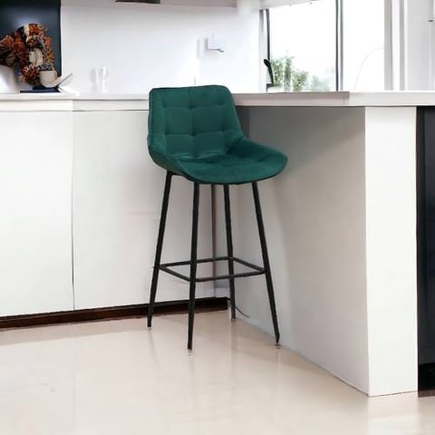 كرسى بار مخمل اخضر غامق110x45x45 سم