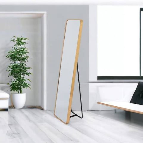 مرآة أرضية اطار ذهبيه 