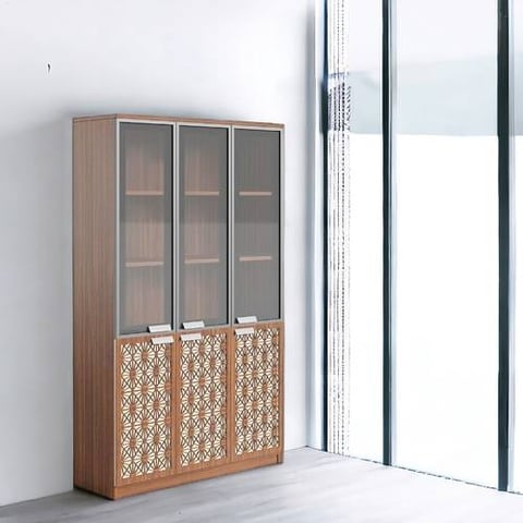 دولاب مكتبى خشبى بنى  40×120×200سم