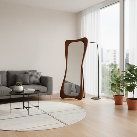 مرايا استاند خشبي بتصميم عصري