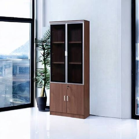 دولاب مكتبى خشب بنى  32×80×200سم