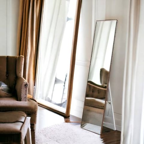 مرايا أرضية اطار بني غامق معدن50×170 سم