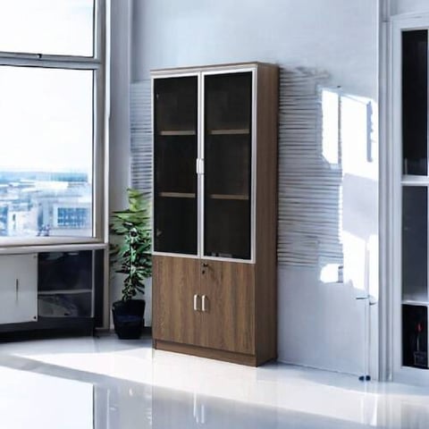 دولاب مكتبى خشب بني 32×80×190سم