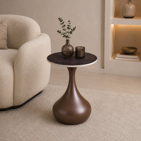 طاولة خدمة سيراميك دائري