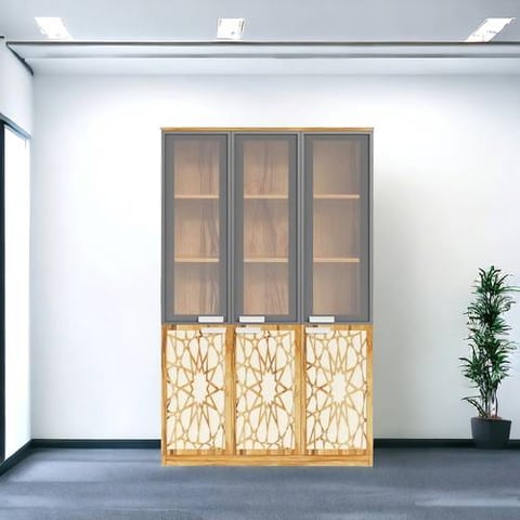 دولاب مكتبى خشبى بنى  40×120×200سم