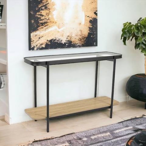   كونسول  استقبال زجاج خشب  76x120x40سم