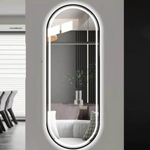 مراية المنيوم اسود LED  مقاس 60*165سم 