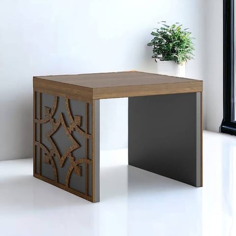 طاوله شاى مكتبيه بنى+رمادى 45×60×60 سم 