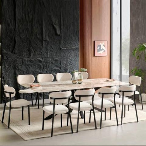 طاوله طعام 10  كراسي سيراميك مقاس 110*240 سم