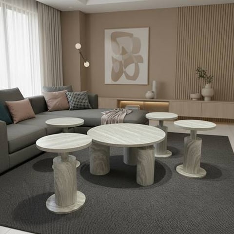 طقم طاولات خشب تصميم عصري
