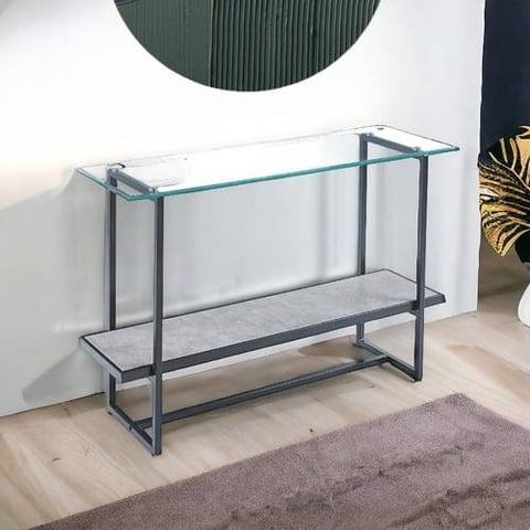  كونسول  استقبال زجاج خشب  76x120x40سم
